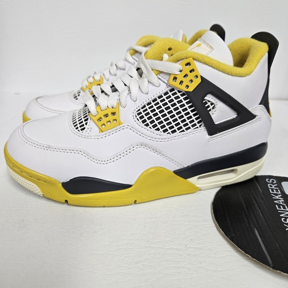 Nike Air Jordan 4 Retro Vivid Sulfer White AQ9129-101 Women's Size 6.5 B GRADE - Picture 4 of 7